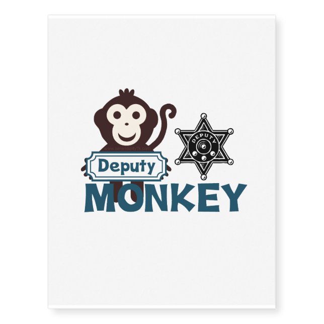 Deputy Monkey Temporary Tattoos (Front)