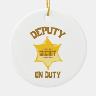 Deputy On Duty Ceramic Ornament
