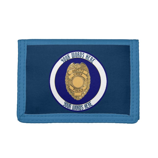 Deputy Police Chief Badge Custom Trifold Wallet (Front)