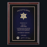 Deputy Retirement Award Plaque<br><div class="desc">The Deputy Retirement Award Plaque is fully customizable and can be used for law enforcement retirement recognition award or for any other event purposes. Designed by Norman Reutter</div>