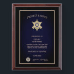 Deputy Retirement Award Plaque<br><div class="desc">The Deputy Retirement Award Plaque is fully customizable and can be used for law enforcement retirement recognition award or for any other event purposes. Designed by Norman Reutter</div>
