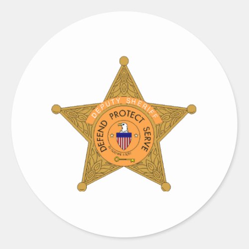 Deputy Sheriff Badge Classic Round Sticker