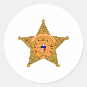 Deputy Sheriff Badge Classic Round Sticker