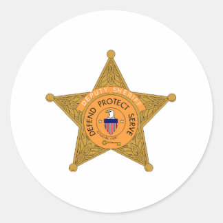 Deputy Sheriff Badge Classic Round Sticker