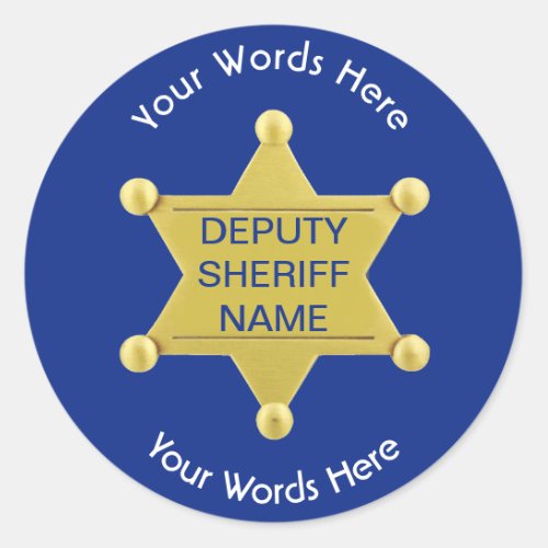 Deputy Sheriff Custom Blue Sticker