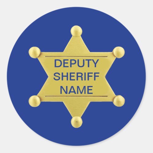 Deputy Sheriff Custom Classic Round Sticker