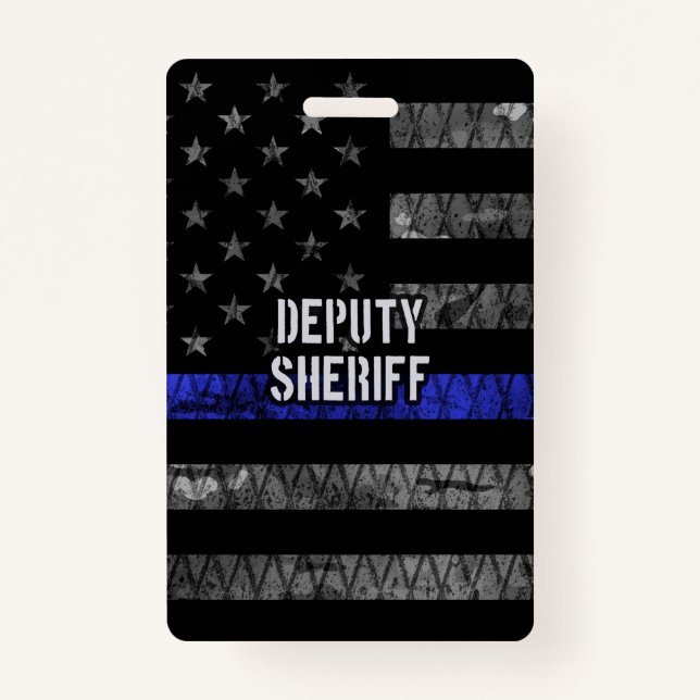 Deputy Sheriff Distressed Flag Badge (Front)