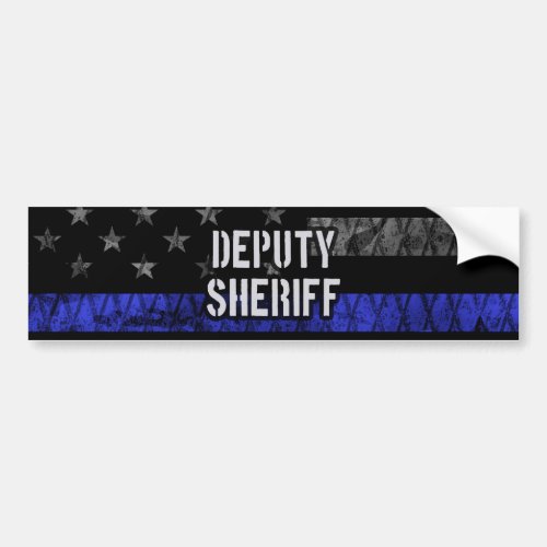 Deputy Sheriff Distressed Flag Bumper Sticker