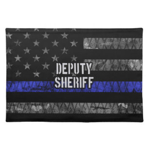 Deputy Sheriff Distressed Flag Cloth Placemat