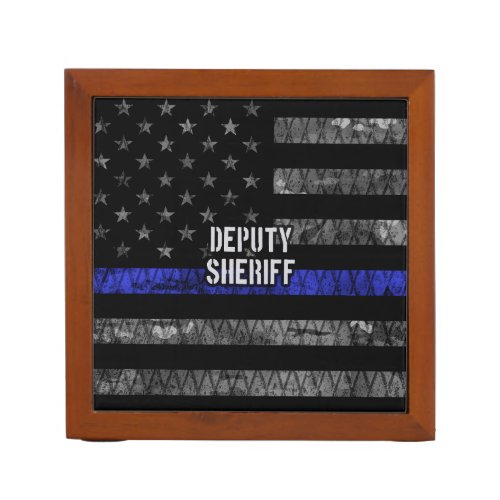 Deputy Sheriff Distressed Flag Desk Organizer