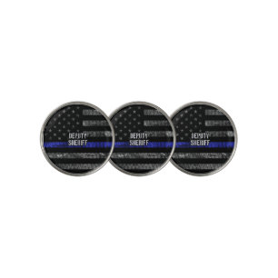 Deputy Sheriff Distressed Flag Golf Ball Marker