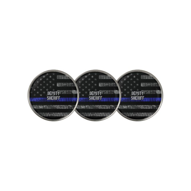 Deputy Sheriff Distressed Flag Golf Ball Marker (3 Up)