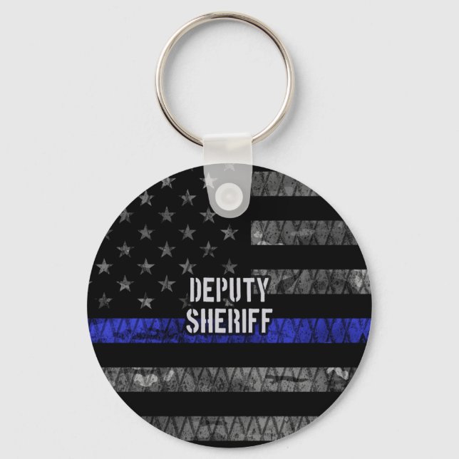 Deputy Sheriff Distressed Flag Keychain (Front)