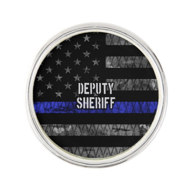 Deputy Sheriff Distressed Flag Lapel Pin (Front)