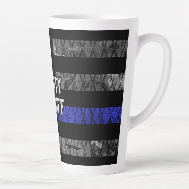 Deputy Sheriff Distressed Flag Latte Mug (Right)