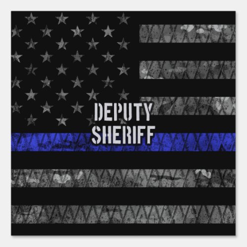 Deputy Sheriff Distressed Flag Sign