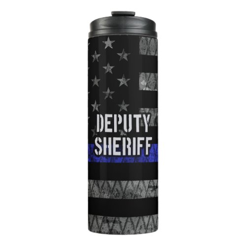Deputy Sheriff Distressed Flag Thermal Tumbler