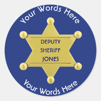 Deputy Sheriff Gold Star Badge Custom Sticker
