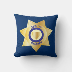 Deputy Sheriff Gold Star Badge Throw Pillow