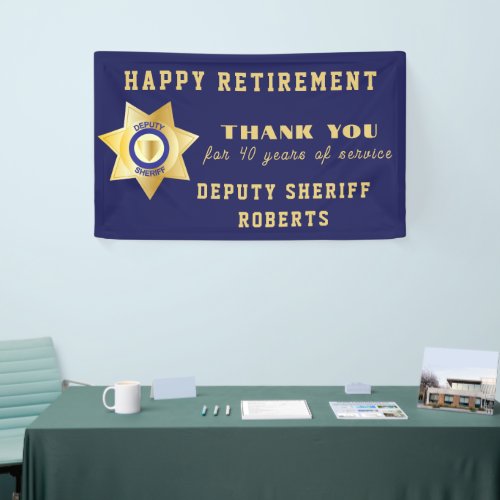 Deputy Sheriff Happy Retirement Party Banner