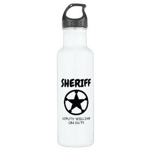 Deputy sheriff police star logo kid's water bottle
