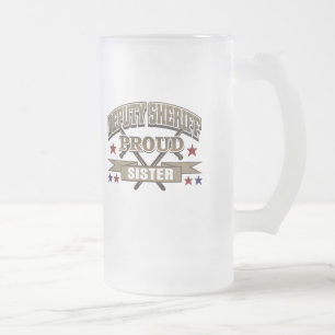 Deputy Sheriff Proud Sister Frosted Glass Beer Mug