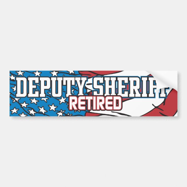 Deputy Sheriff Retired Bumper Sticker (Front)