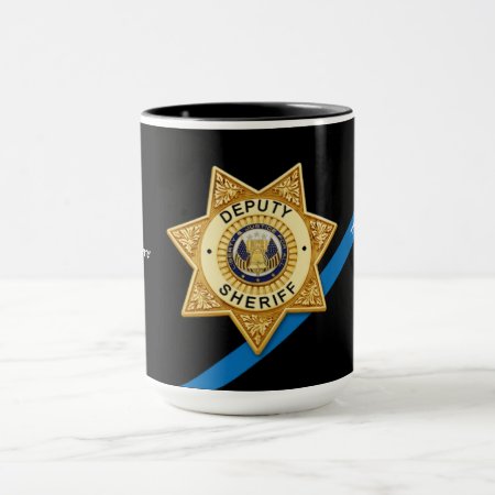 Deputy Sheriff Thin Blue Line Coffee Mug