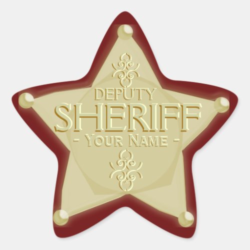 Deputy Sheriff with Your Name Badge Sticker