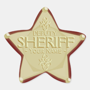 Deputy Sheriff with Your Name Badge Sticker