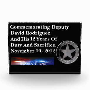 Deputy Sheriff's Customizable Acrylic Duty Award