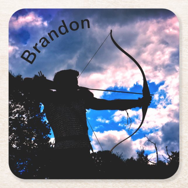 Der Bogenschütze Square Paper Coaster (Front)