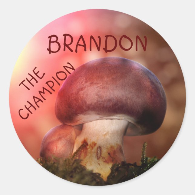 Der  Campion mit dem Champignon Classic Round Sticker (Front)