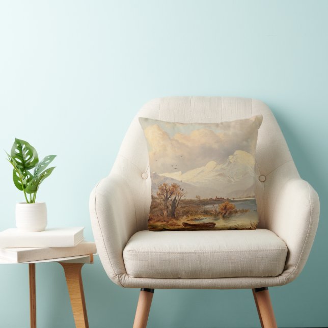 Der Haider See – Emil Barbarini Throw Pillow (Chair)