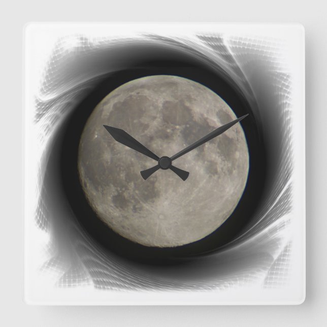 Der Mond, the Moon, the Moon Uhr Square Wall Clock (Front)