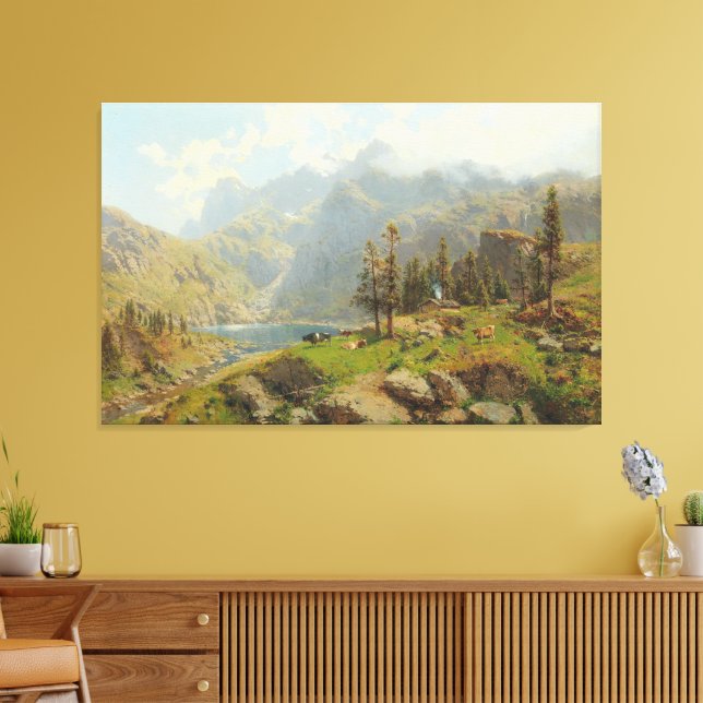 Der Murgsee in der Schweiz, Glaris Canvas Print (Insitu(LivingRoom))