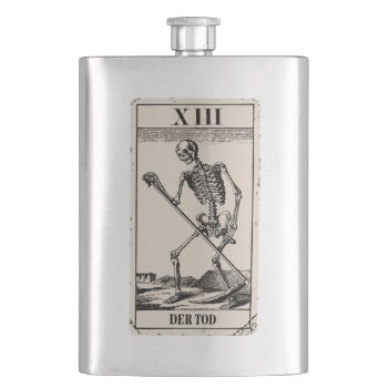 Der Tod / Death Tarot Card Flask by andersARTshop at Zazzle