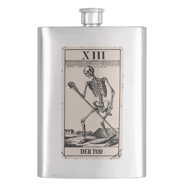 Der Tod / Death Tarot Card Flask (Front)