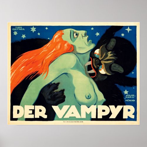 Der Vampyr Vintage Film Poster 1920 Expressionist