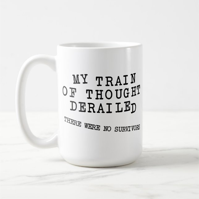 Derailed Train Of Thought FunnyMug Coffee Mug (Left)