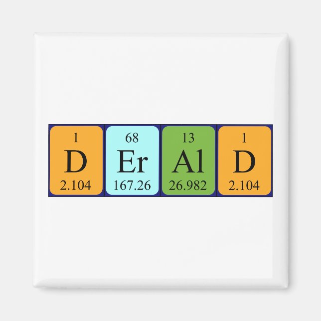 Derald periodic table name magnet (Front)