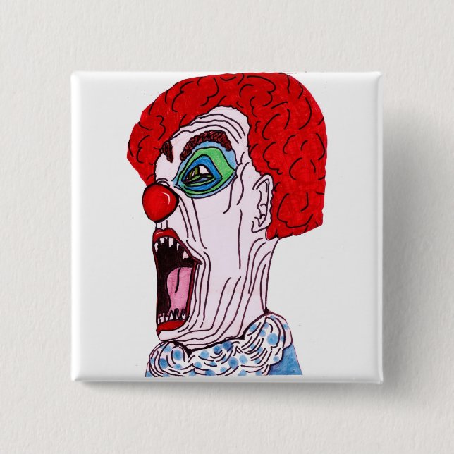 DERANGED CLOWN magnet Button (Front)