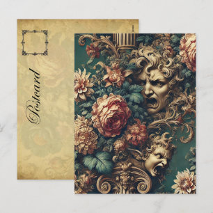 Deranged Decadence – Gothic Victorian Floral  Holiday Postcard