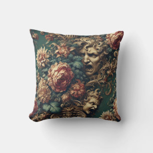 Deranged Decadence – Gothic Victorian Floral  Throw Pillow