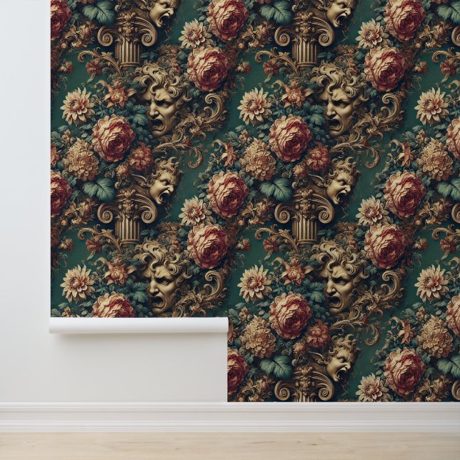 Deranged Decadence – Gothic Victorian Floral  Wallpaper (Application)