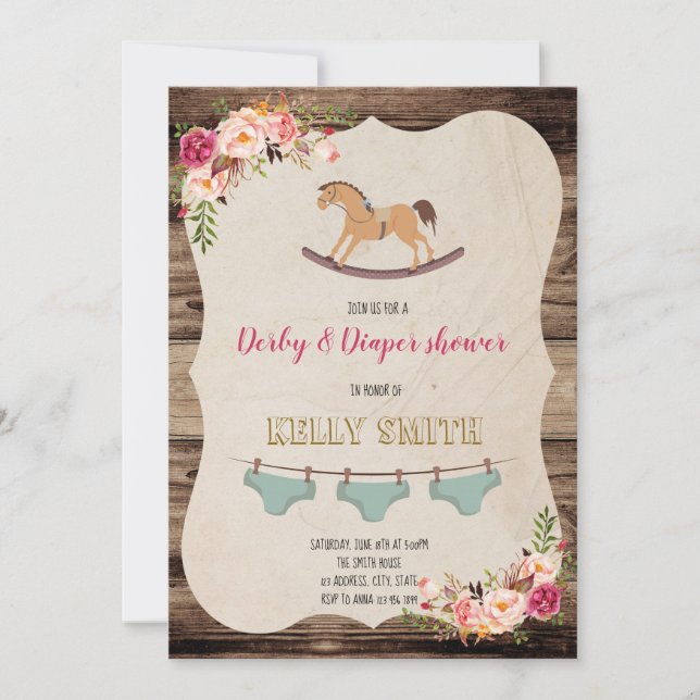 Derby and diaper party invitation (Front)
