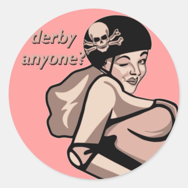 derby anyone? classic round sticker (Front)