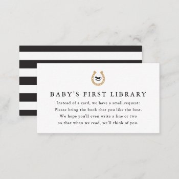 Derby Baby Shower Book Request Baby's 1st Library Enclosure Card by DearHenryDesign at Zazzle
