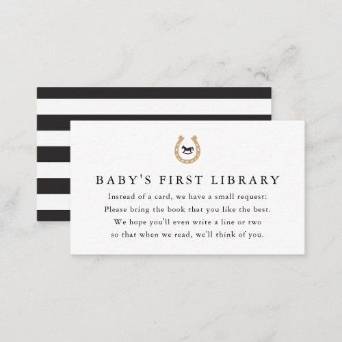 Derby Baby Shower Book Request Babys 1st Library Enclosure Card