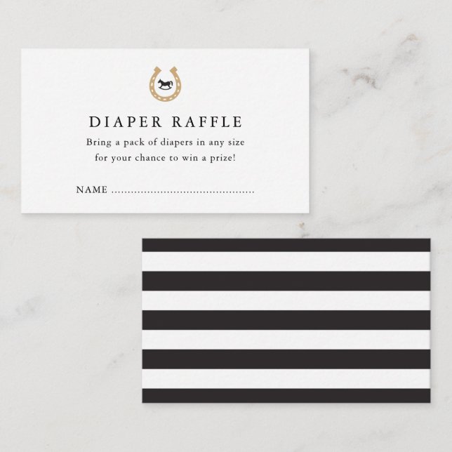 Derby Baby Shower Diaper Raffle Enclosure Card (Front/Back)